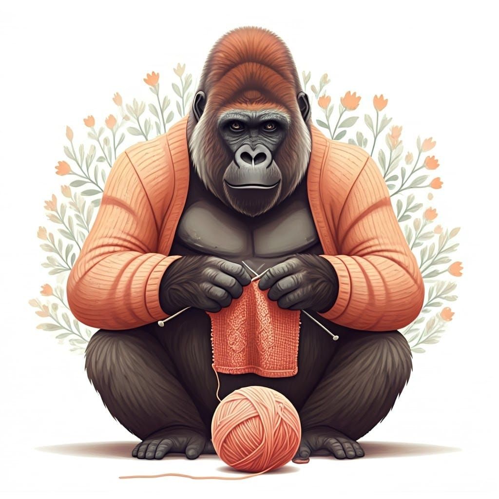 Gorilla Knits in Minimalist Bathroom: Naturalistic Style