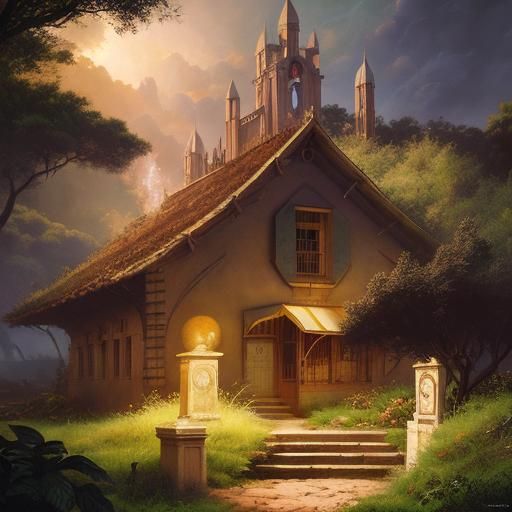 Art Deco Matte Painting in Erté Style