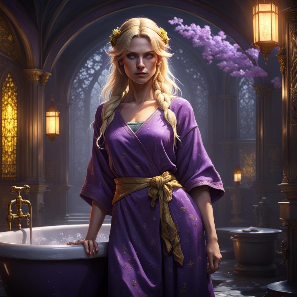 Blonde Girl in Dark Fantasy Style, 8k Resolution