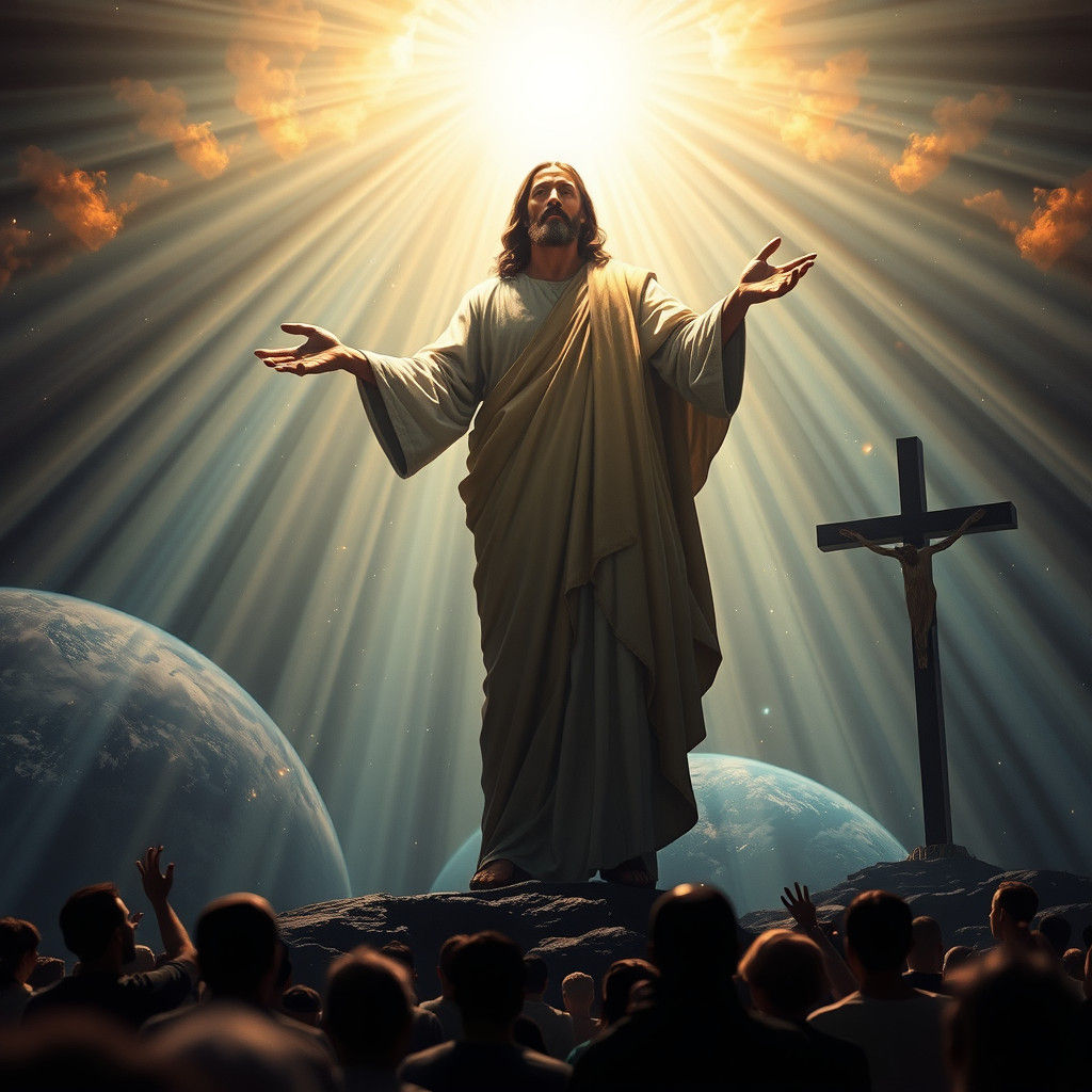 Majestic Jesus Christ Bathed in Divine Light
