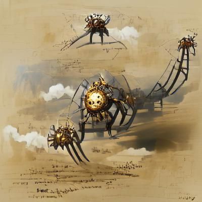 Steampunk Spider with Intricate Mechanical Details