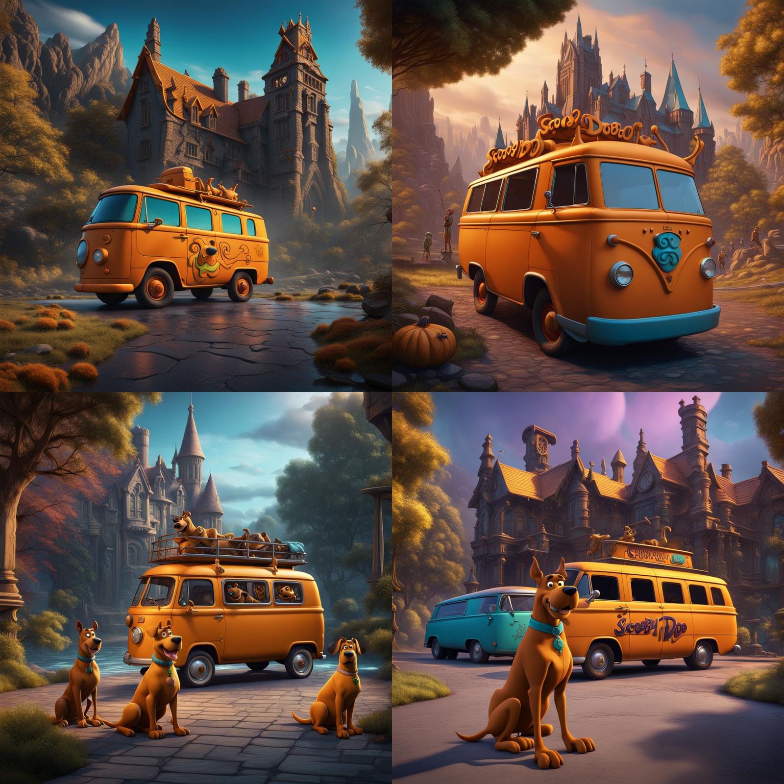 Detailed Matte Painting of Scooby Doo