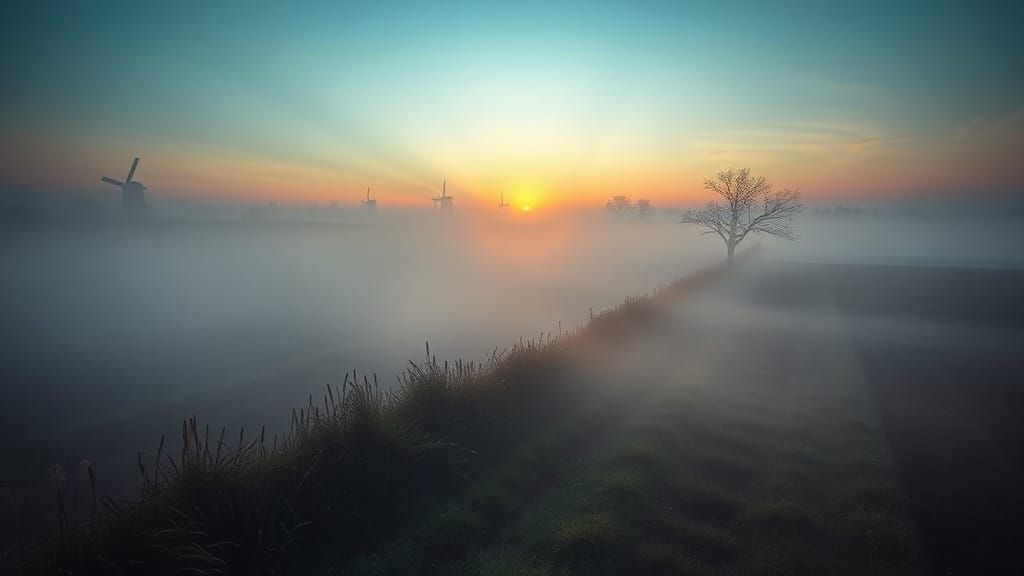 Classic Holland Landscapes in Hyper-Realistic Oil Painting S...