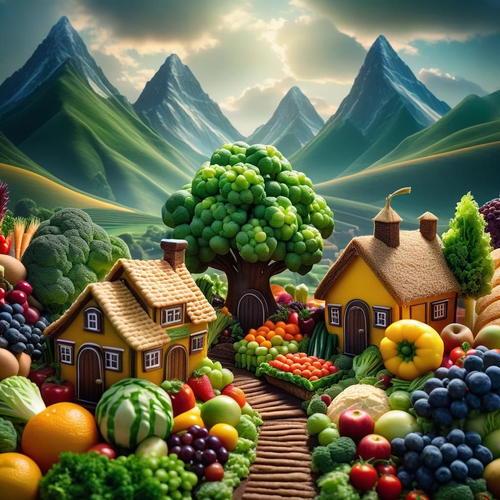 Edible landscape made of vegetables
