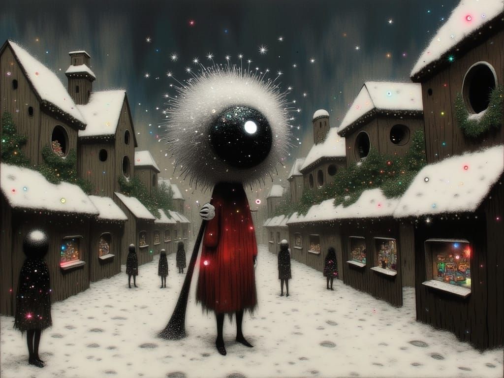 Whimsical Christmas Winter Wonderland in a Festive Snow-Cove...