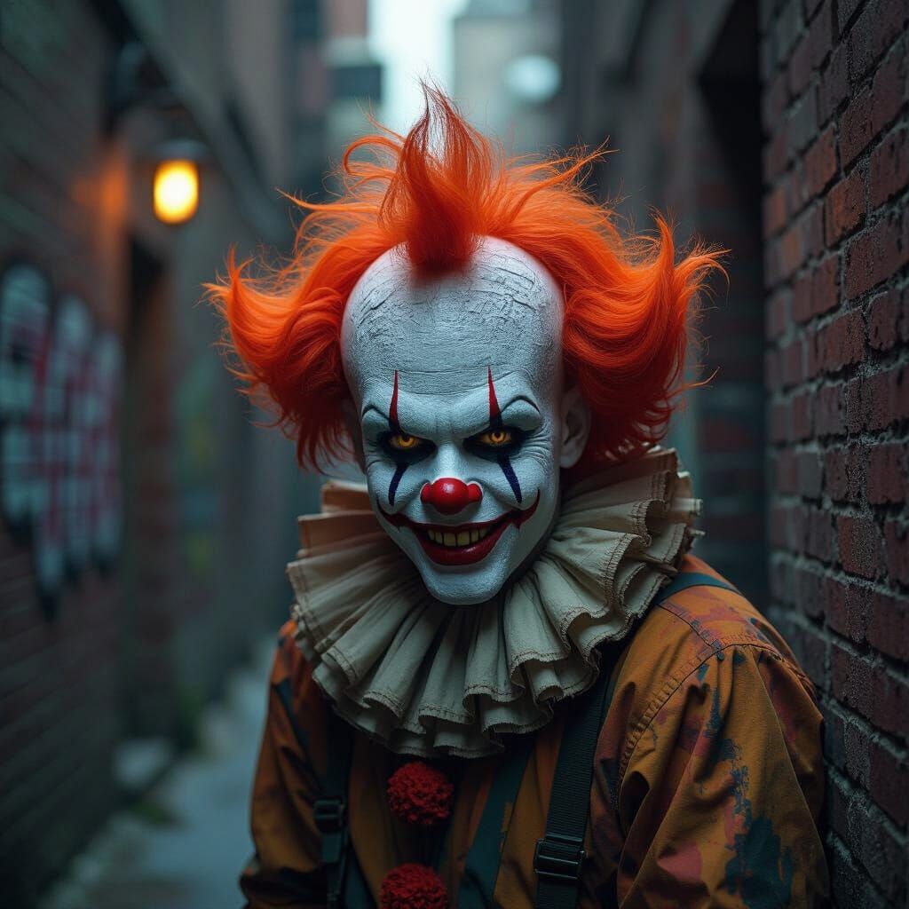 Fierce Clown Monster in Biomechanical Style