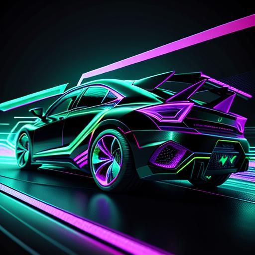 Synthwave Engine Splash Screen: Hyperdetailed Digital Art