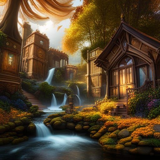 Fae Autumn Realm: Detailed Matte Painting