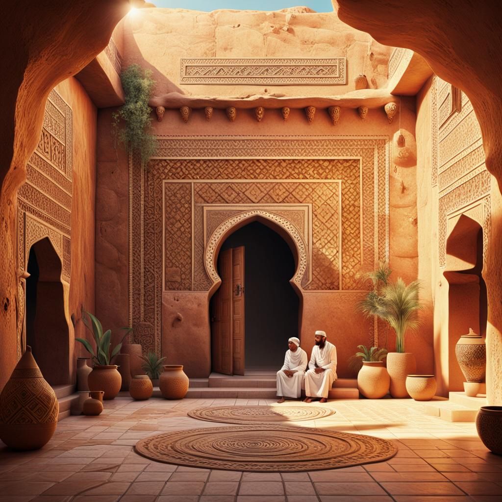 Ancient Libyan Cave Home Courtyard