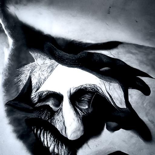 Hyperdetailed Charcoal Drawing of Shadow King