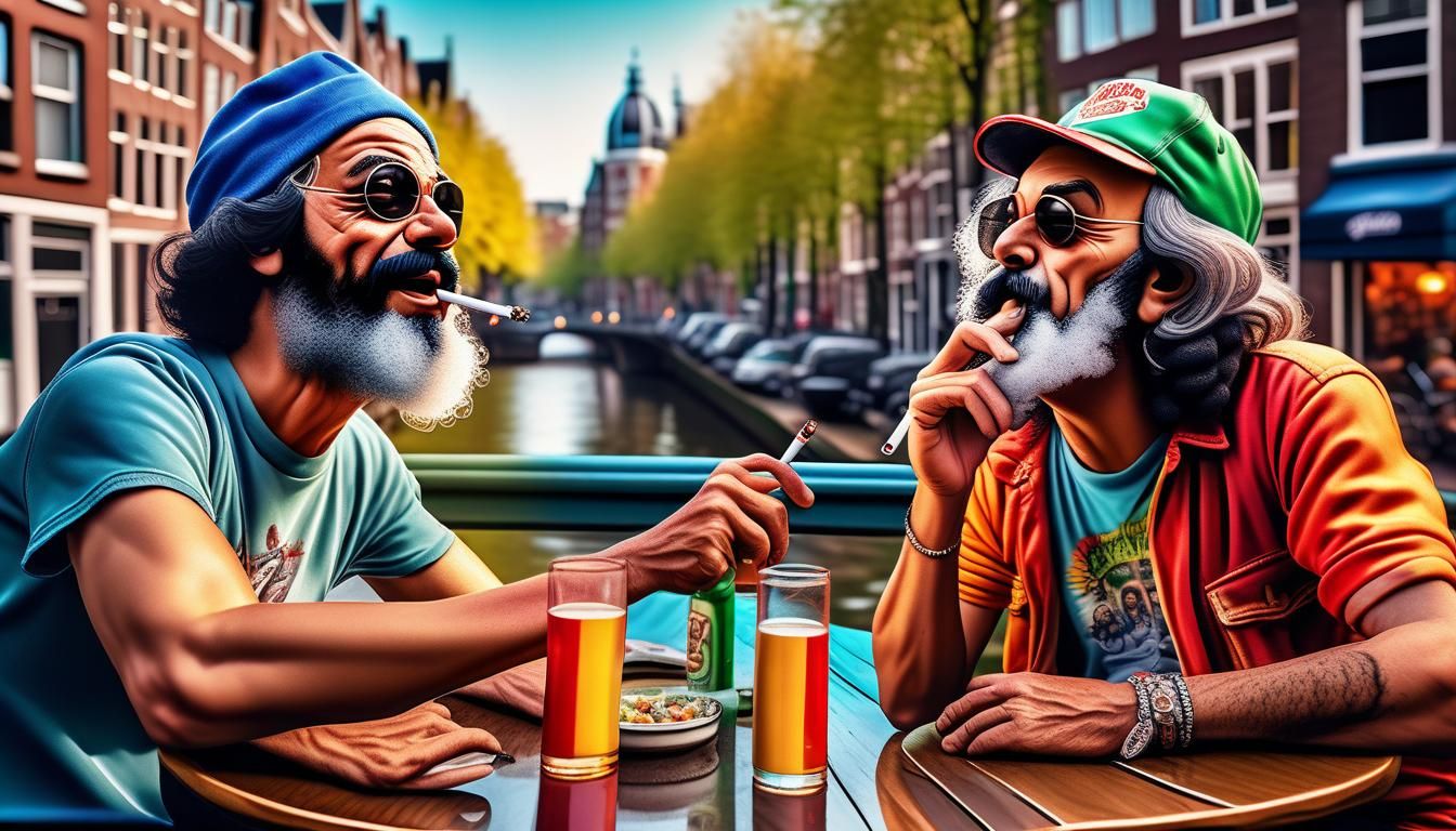 Cheech and Chong Smoke in Amsterdam: Hyperrealistic Art