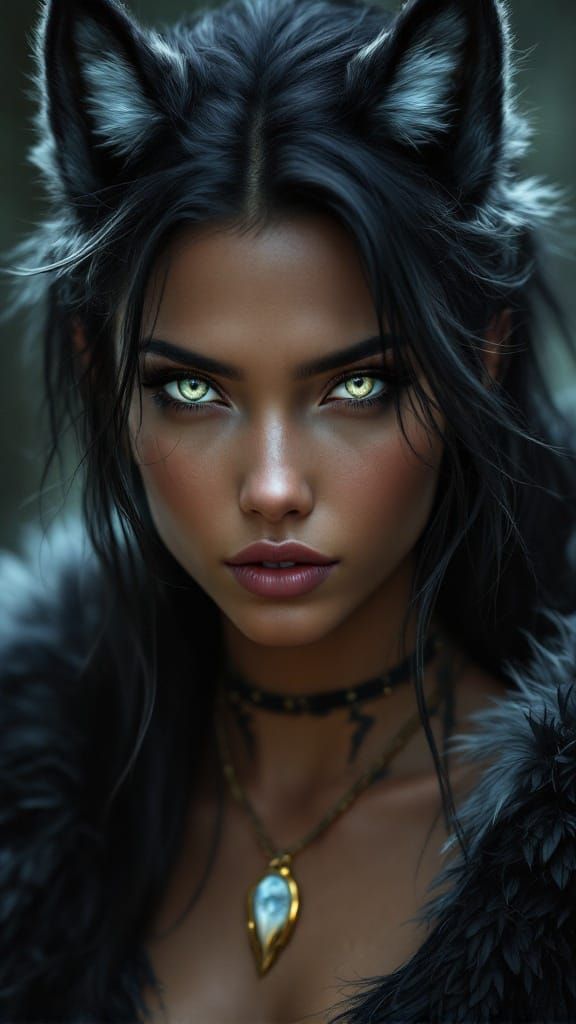 Mystical Warrior in Lunar Splendor