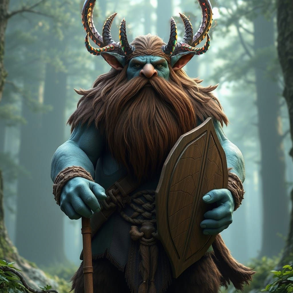 Firbolg Druid Forest Protector in Anime Style