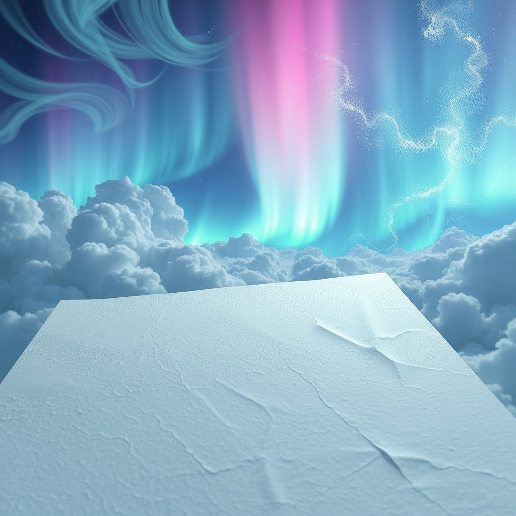 Dreamlike Paper Sheet in Matte Painting Style