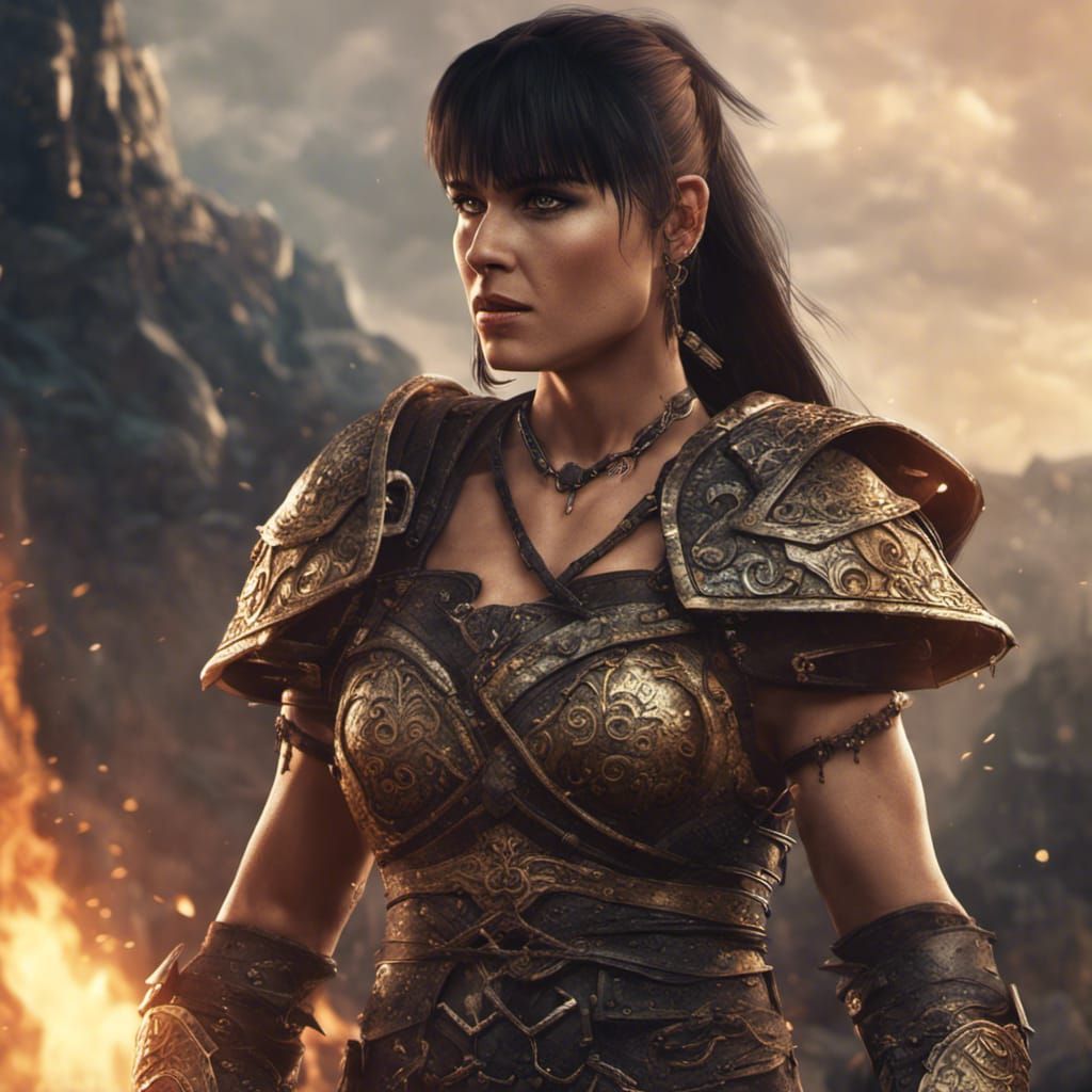 Xena Warrior Princess Detailed Matte Painting