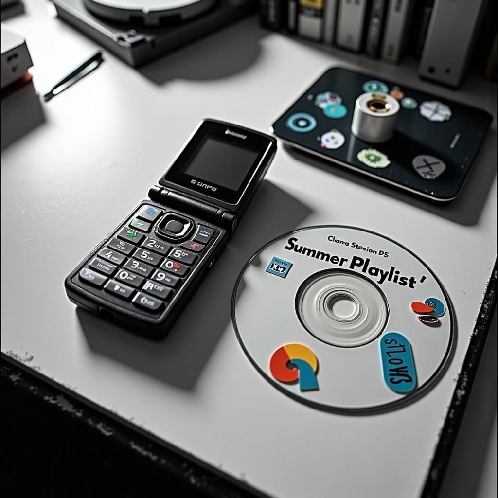 Pop Art Flip Phone with Stickers and CD