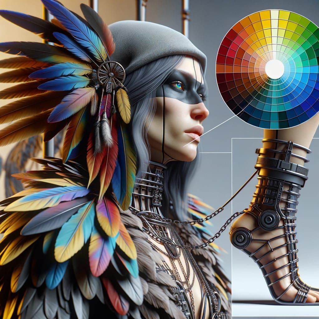 Hyperrealistic Concept Art of a Feathered Prisoner in Magnet...