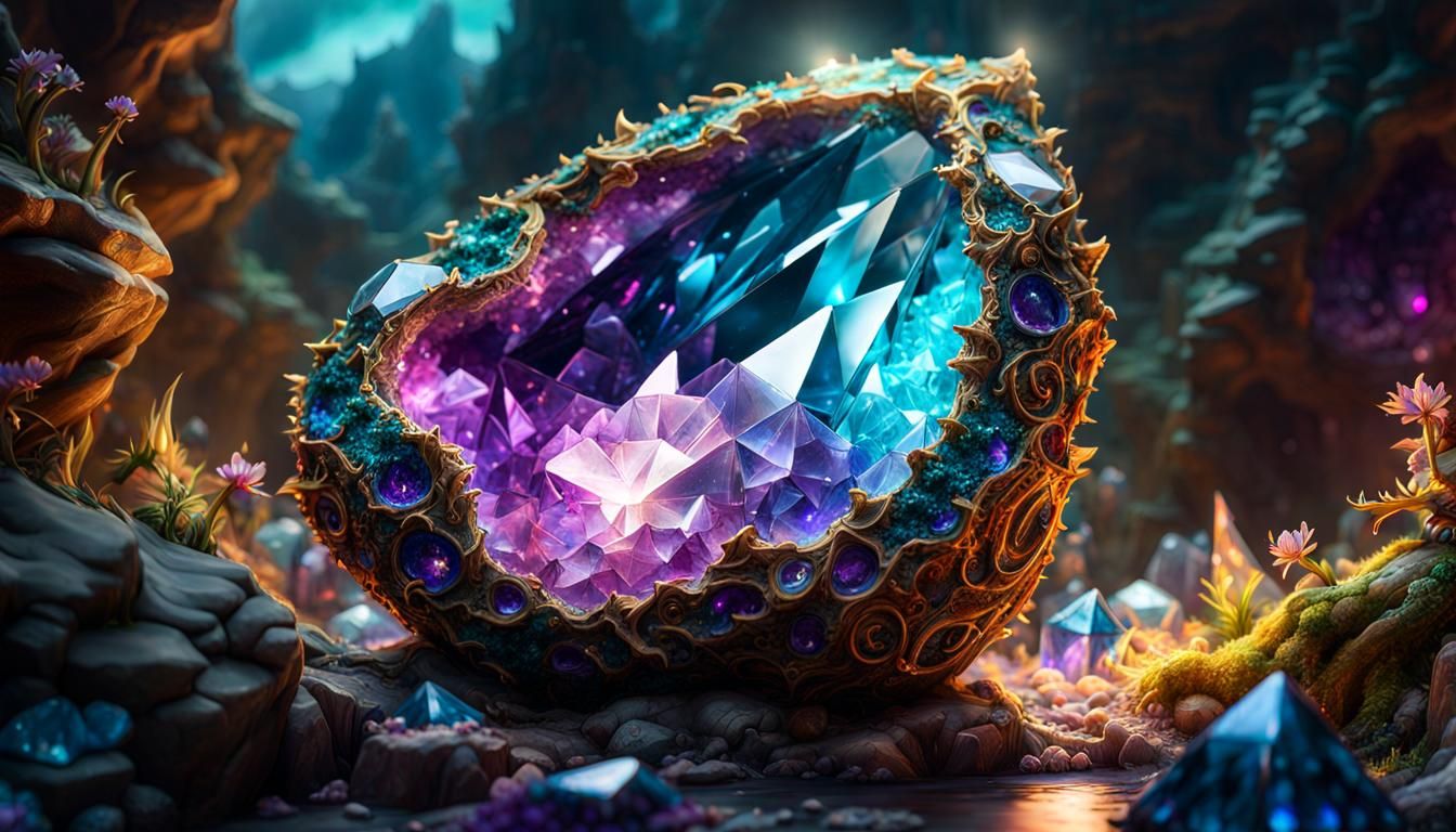 a crystal geode amethyst
