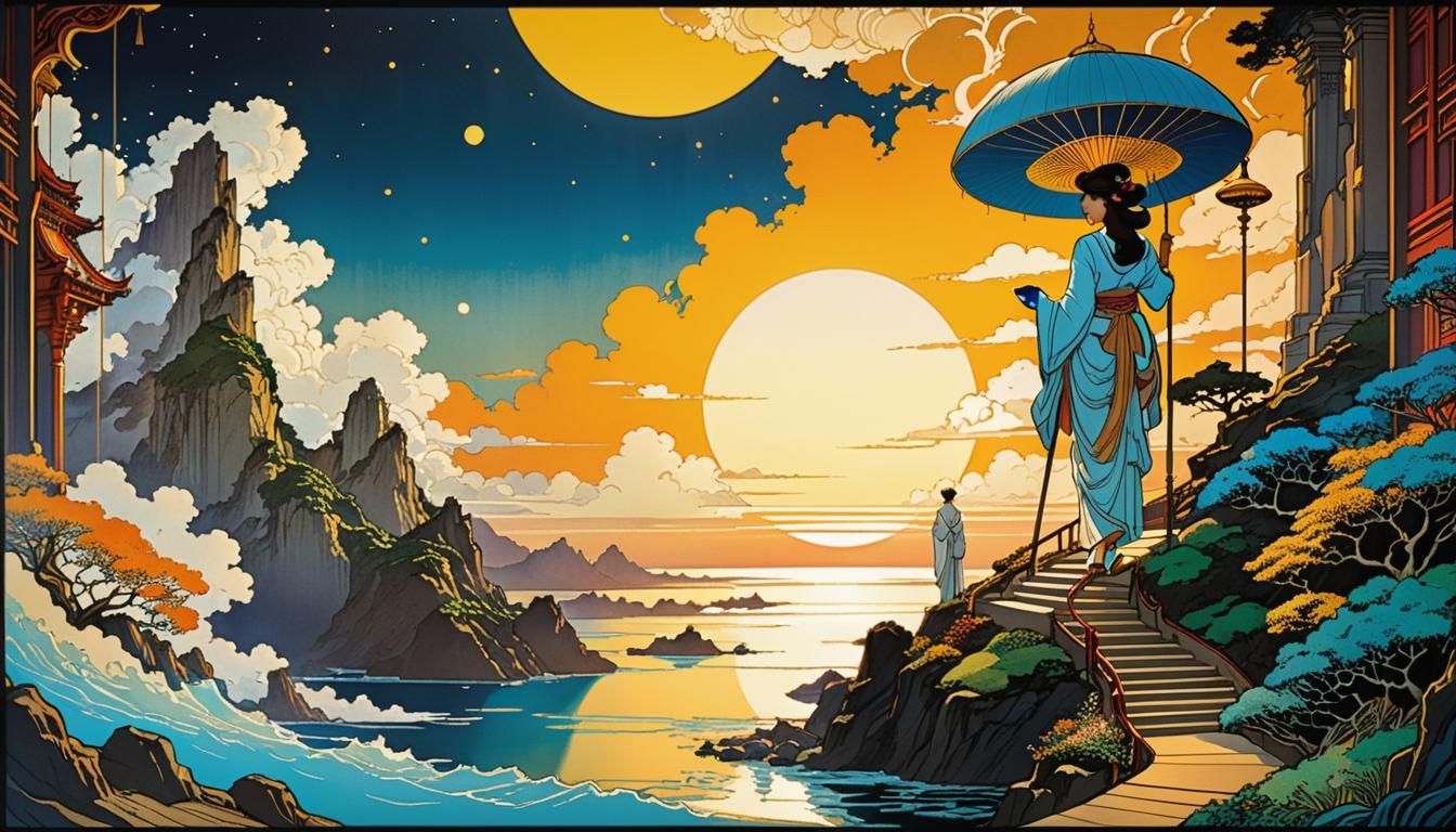 Futurist Graphic Novel Illustration in Comic Art Style