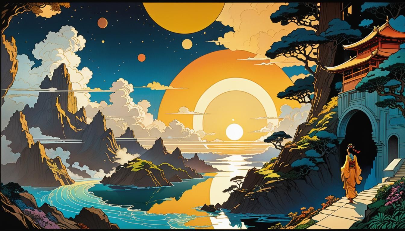 Cosmic Opening: Hyperdetailed Futuristic Graphic Novel Art