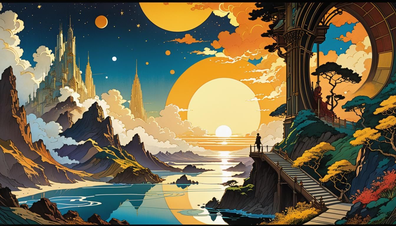 Futurist Graphic Novel Illustration with Dynamic Lighting