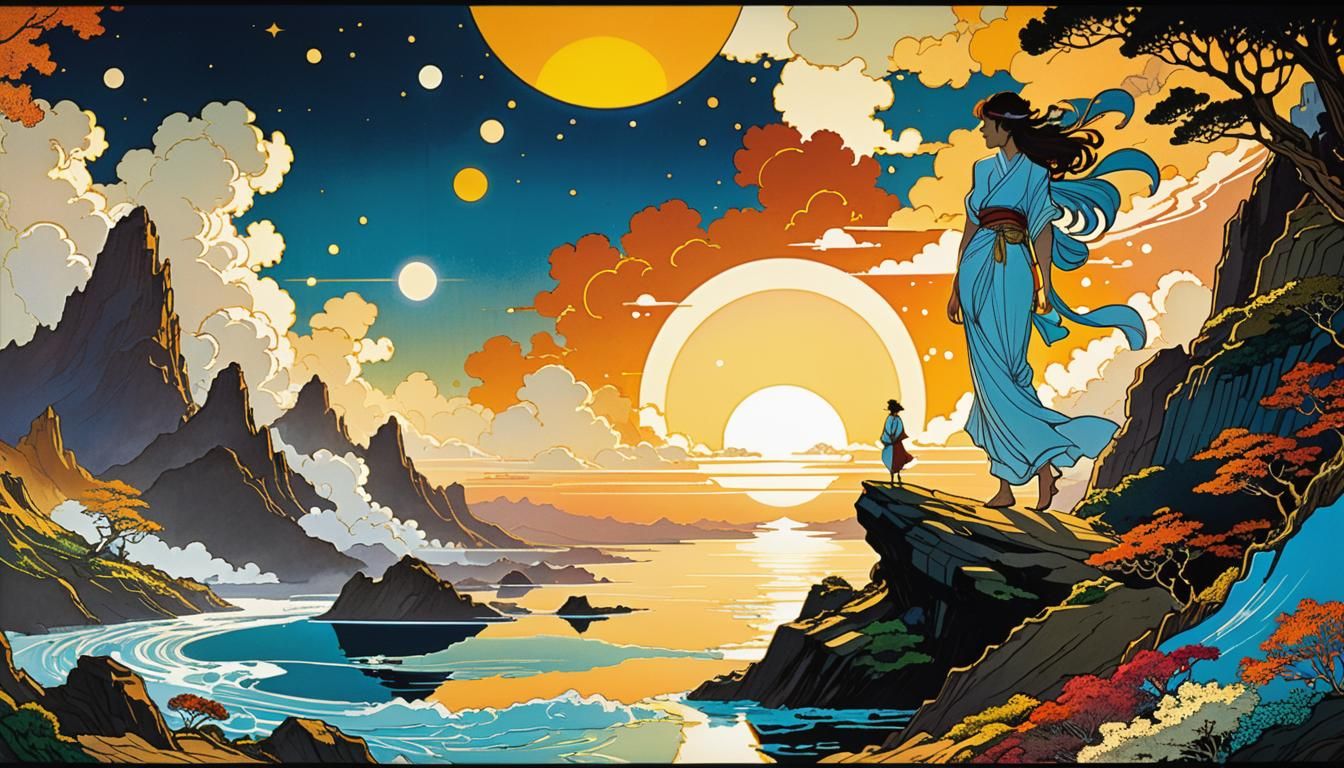 Futurist Graphic Novel Page with Cosmic Opening