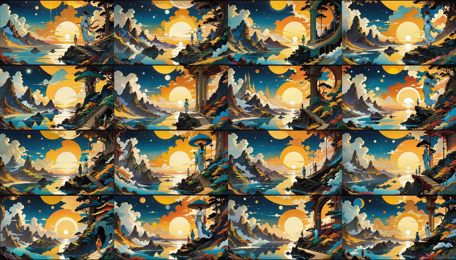 Futurist Graphic Novel: Cosmic Opening in Deep Colors