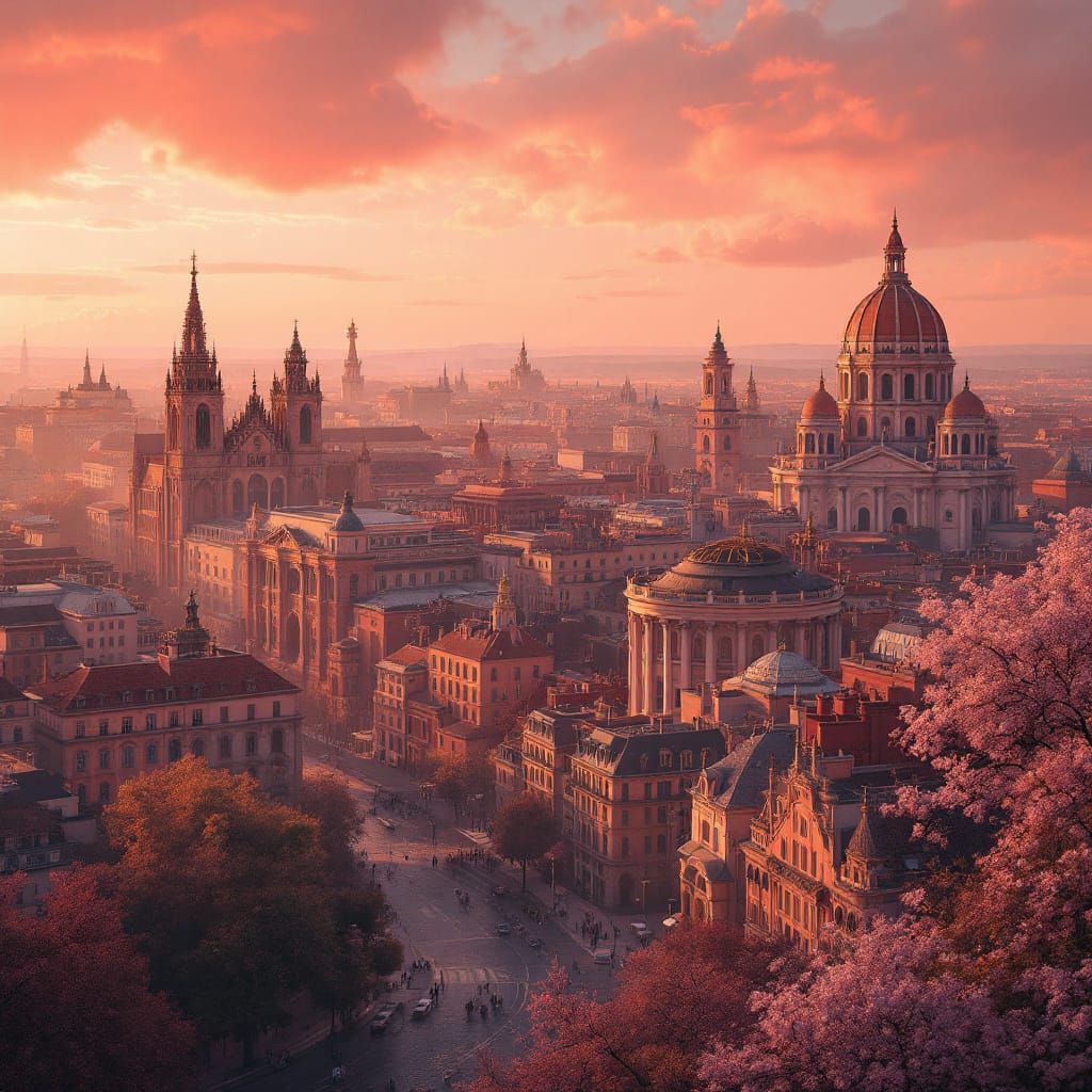 Toulouse in Rose Hues: Art Nouveau Portrait