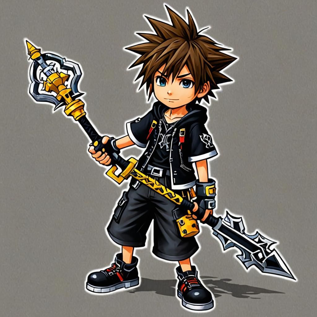 Sora with Keyblade from Kingdom Hearts