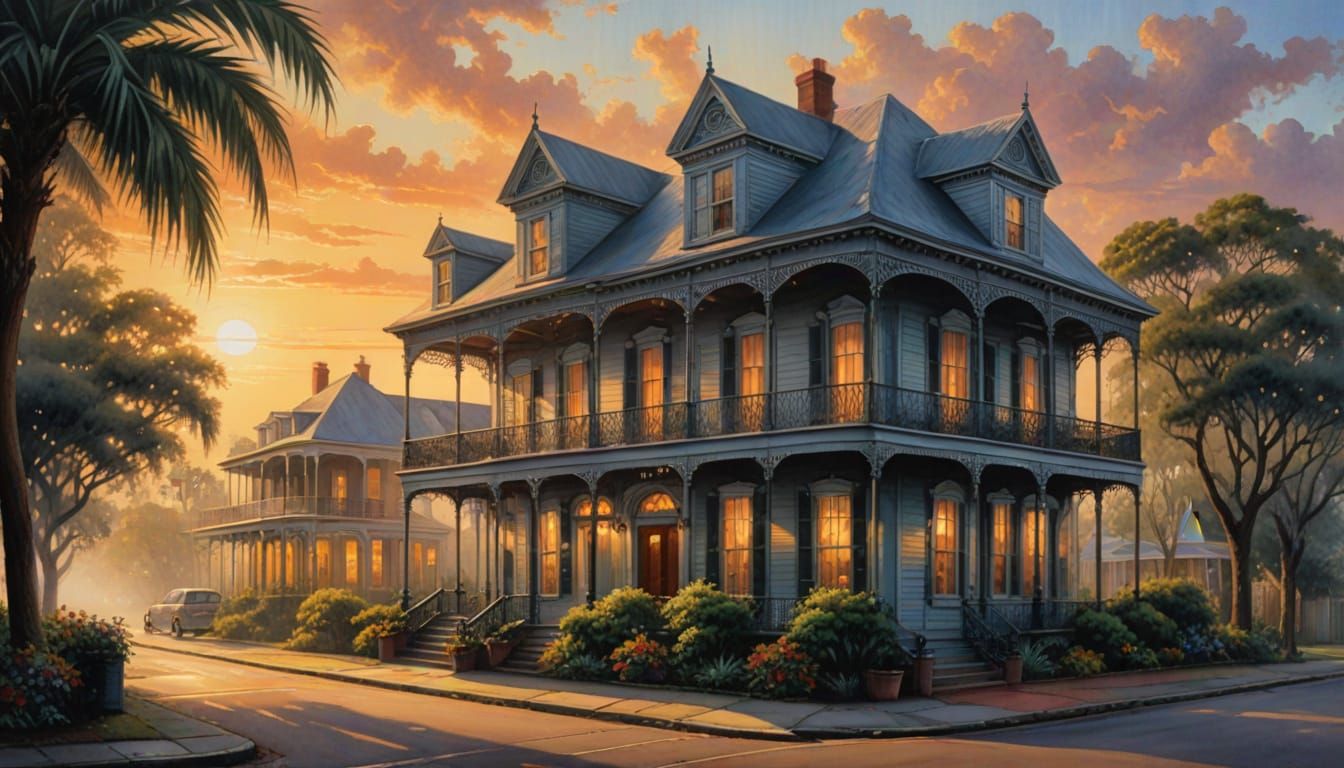 Romantic New Orleans House of the Rising Sun in Dreamy Water...