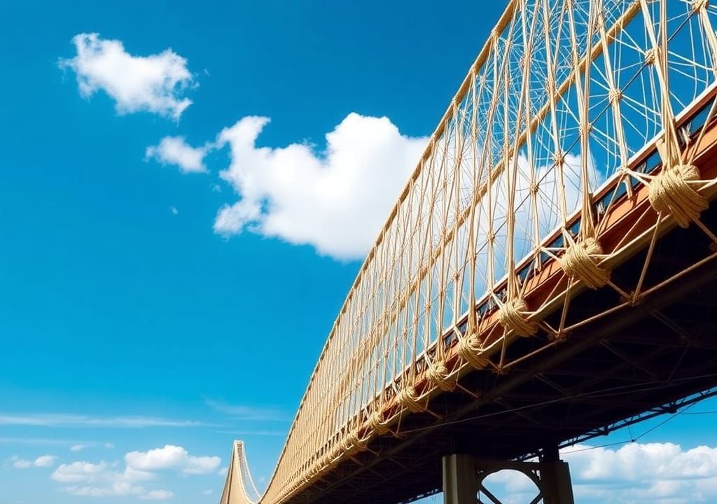 Sydney Harbour Bridge made out of String