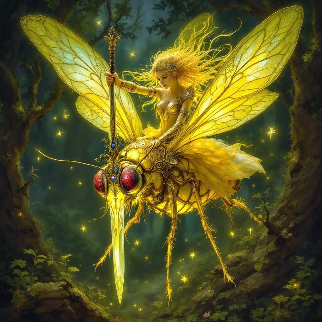 Yellow Faery Rides Firefly into Battle as Ethereal Fantasy A...