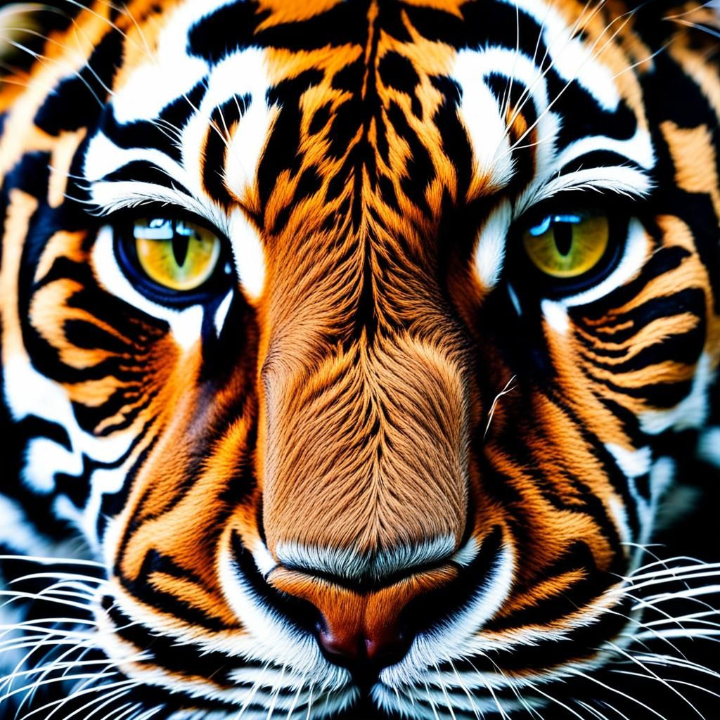 Detailed Macro Photograph of a Bengal Tiger's Eye