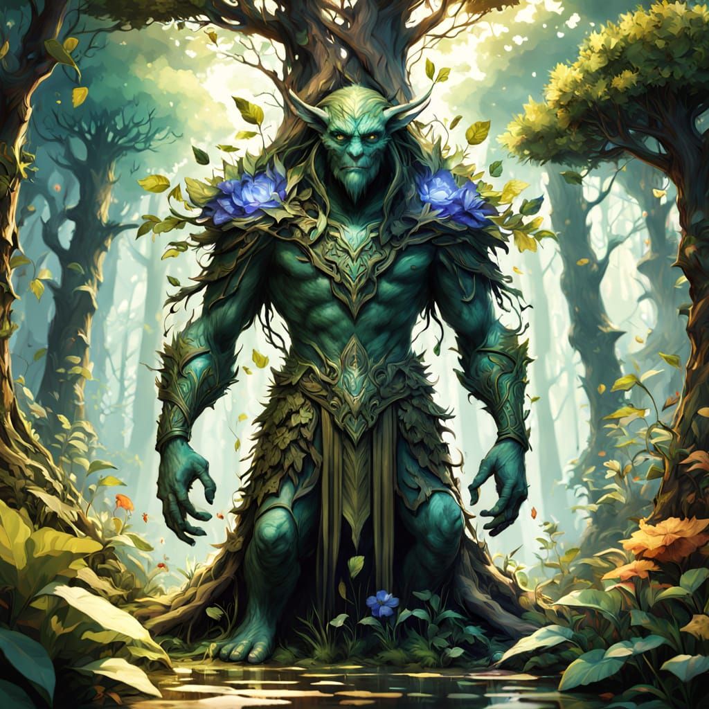 Enchanted Forest Guardian in Fantasy Concept Art Style