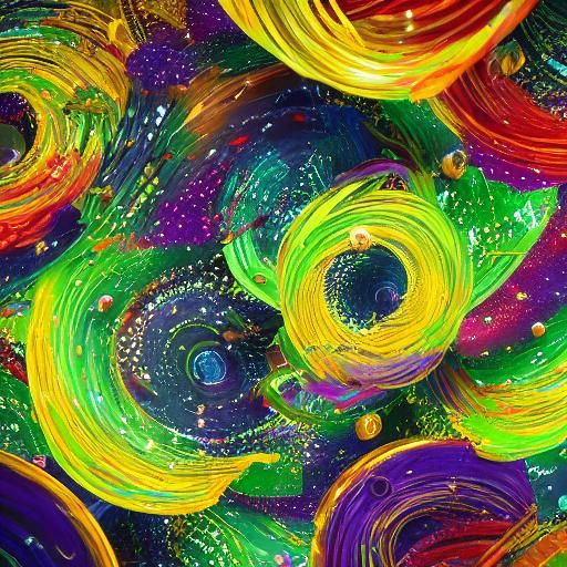 Abstract Painting with Bricks, Pearls, and Diamonds