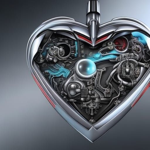 Hyperrealistic Cyborg Heart in Fantasy Art Style