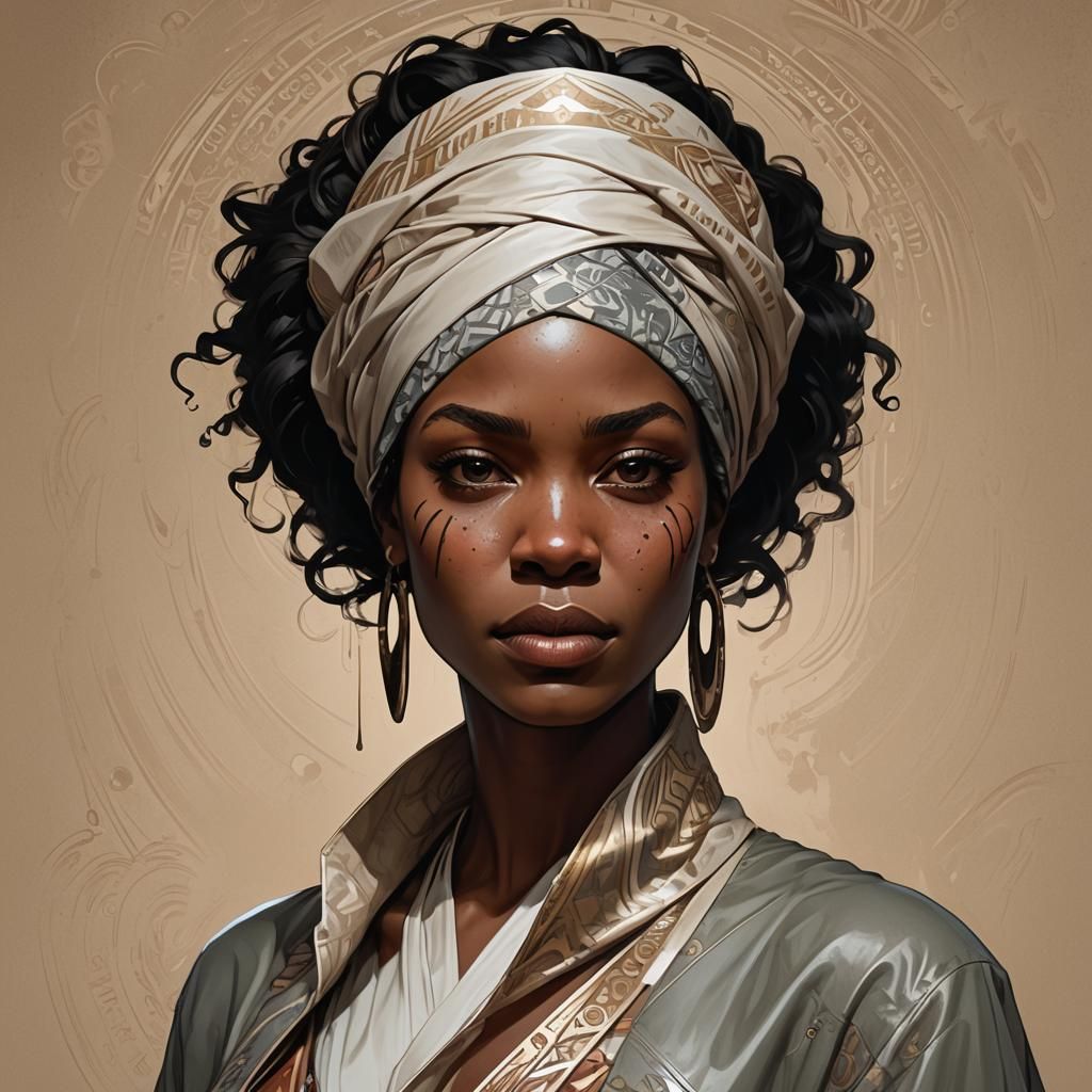 Resilient Woman Overcomes Pain: Detailed Concept Art