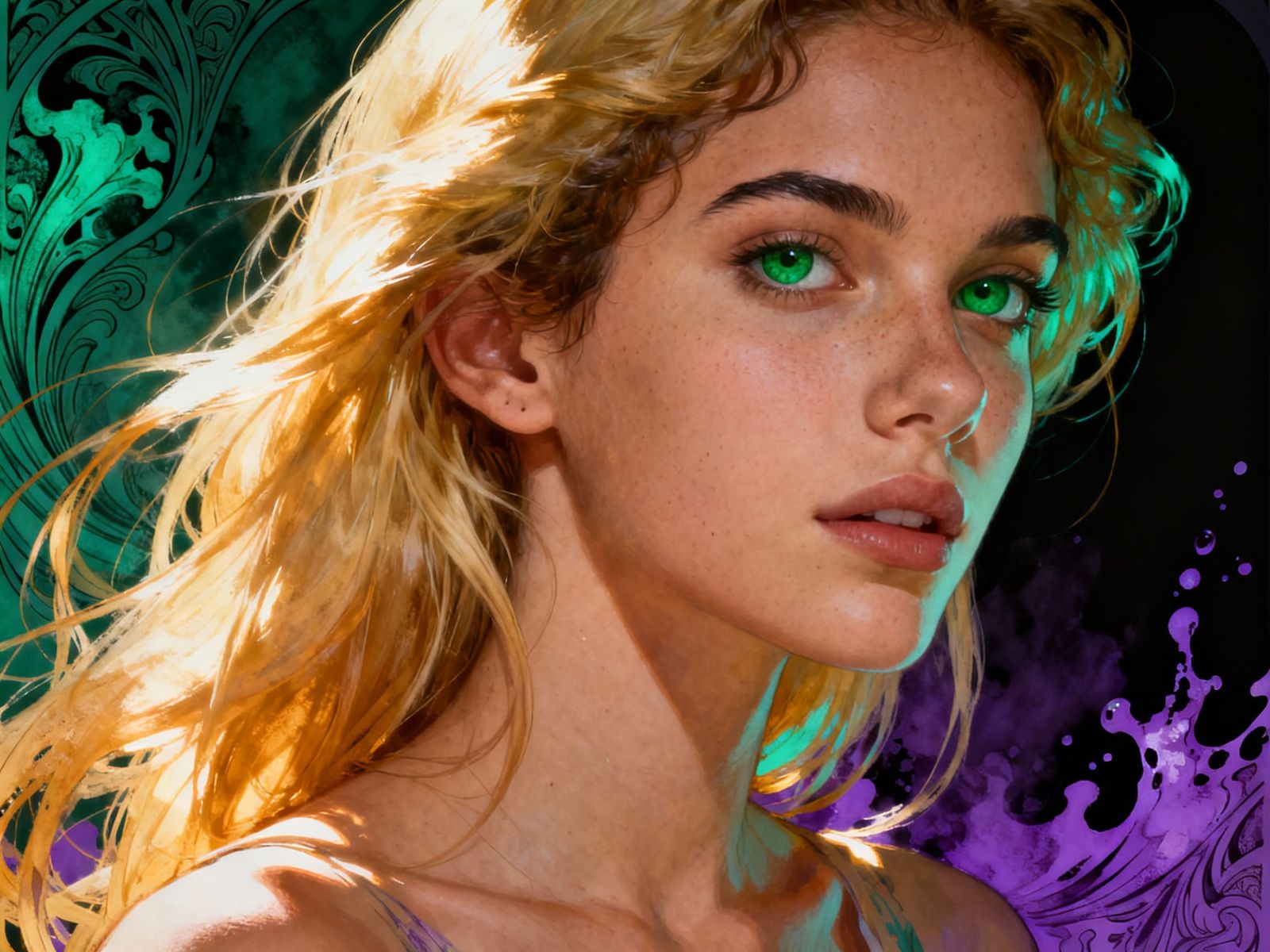 Concept Art Portrait of a Beautiful Portuguese Woman