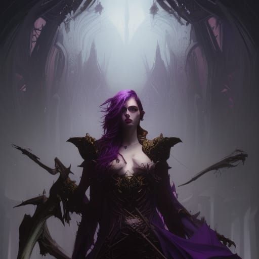 Purple Vampire Lord in Dark Fantasy Style
