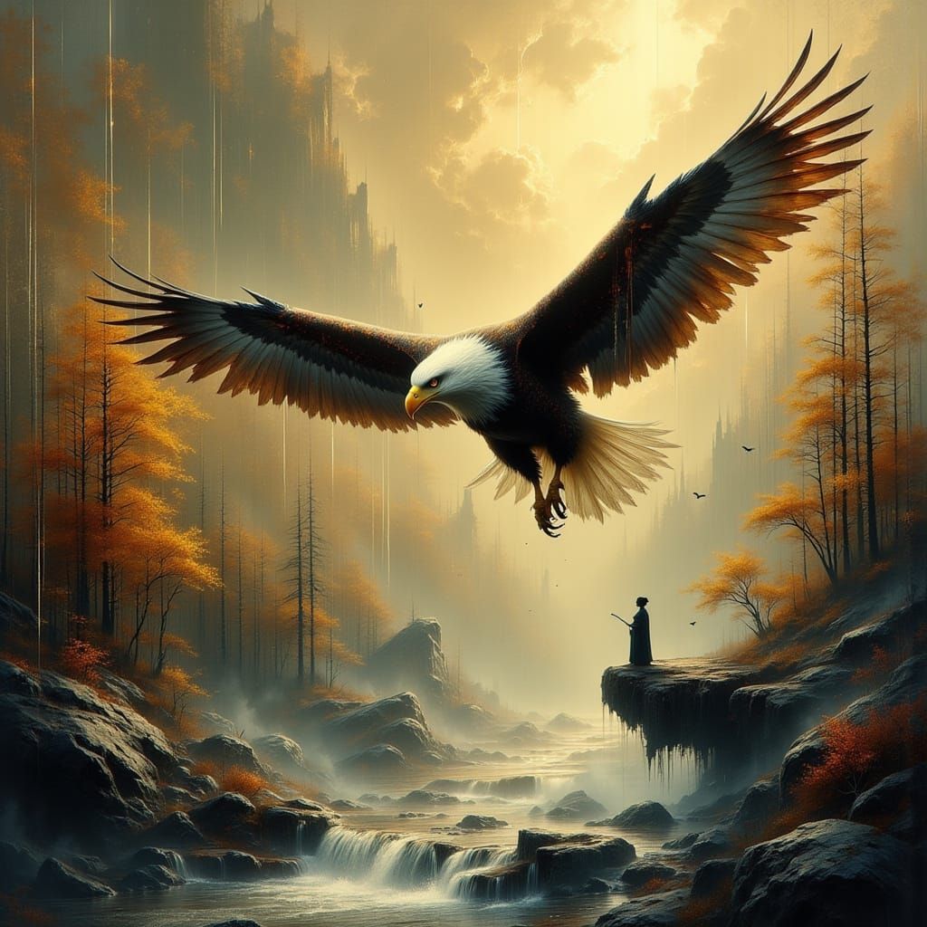 Eagle's View of River and Trout Migration