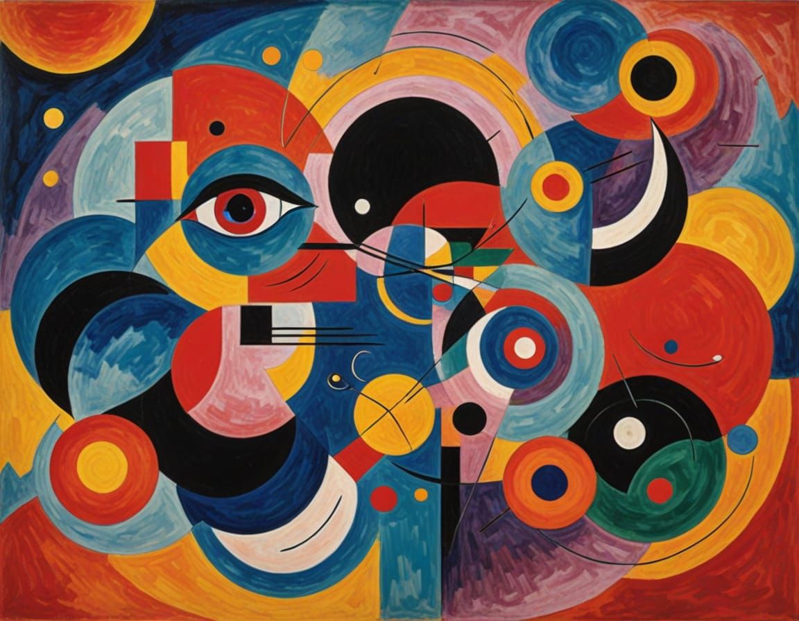 Abstract Geometric Composition in Kandinsky Style