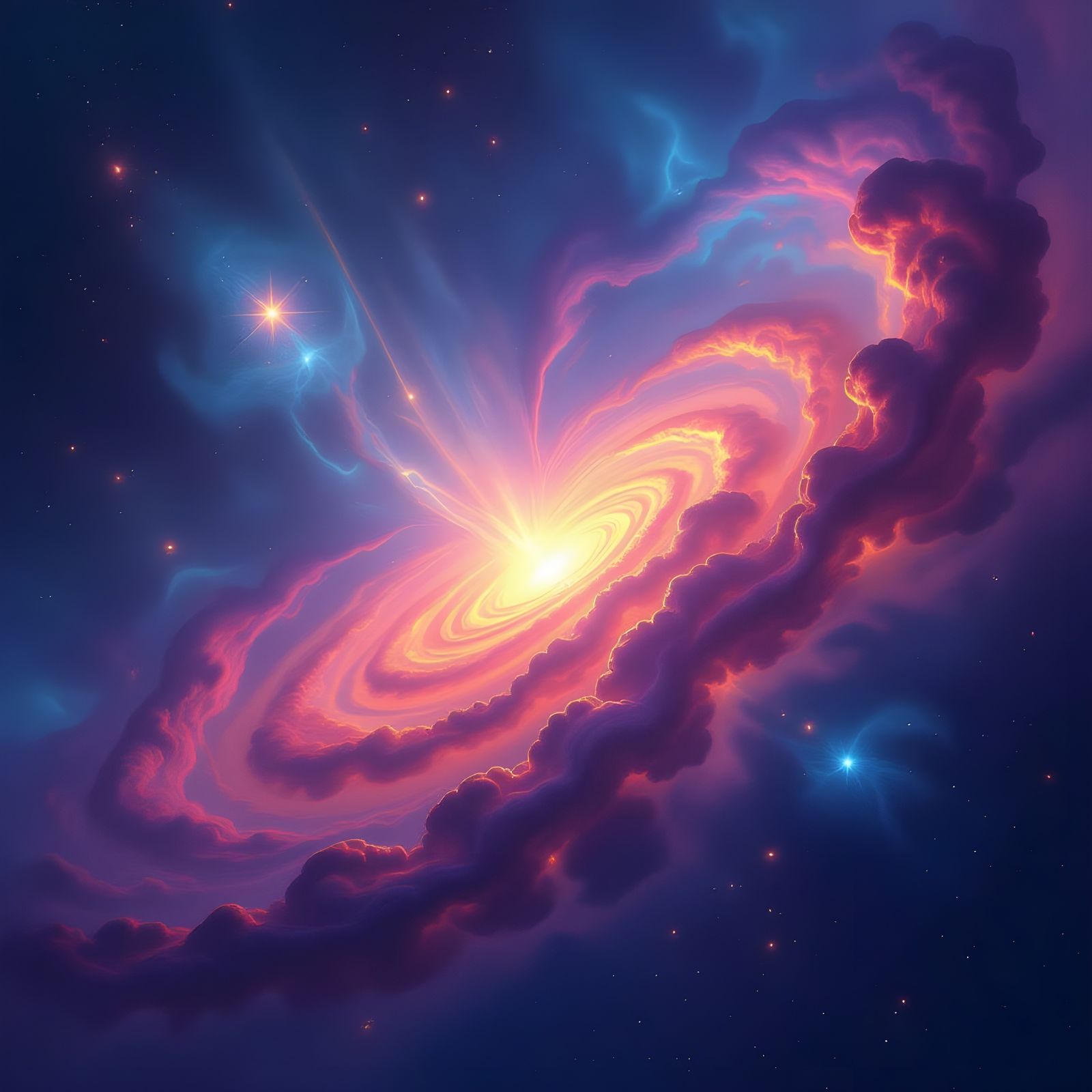 Psychedelic Cosmic Nebula in Alex Grey Style