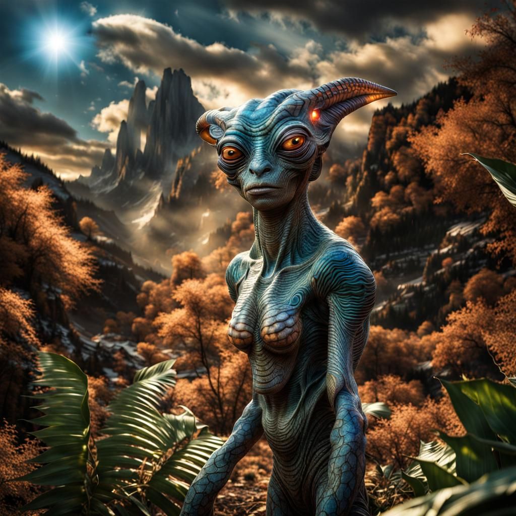 Photorealistic Aliens with Exotic Clothing and Emotions
