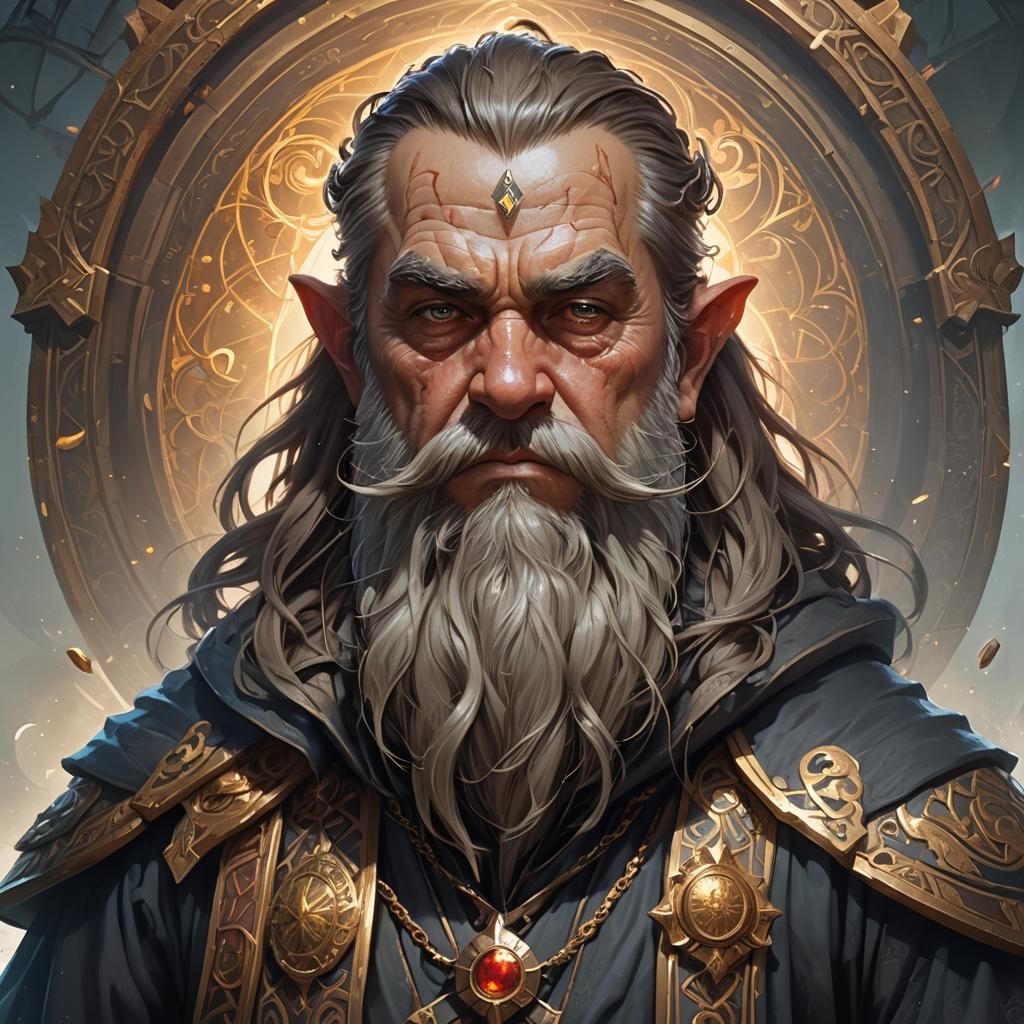Dwarf Priest Portrait in Fantasy Art Style