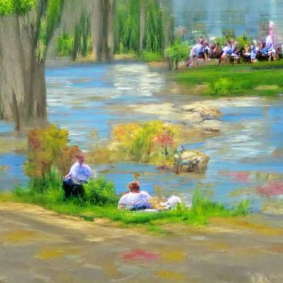 Peaceful Sunday Afternoon River Scene