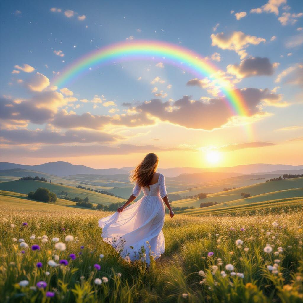 Enchanting Woman in a Magical Landscape