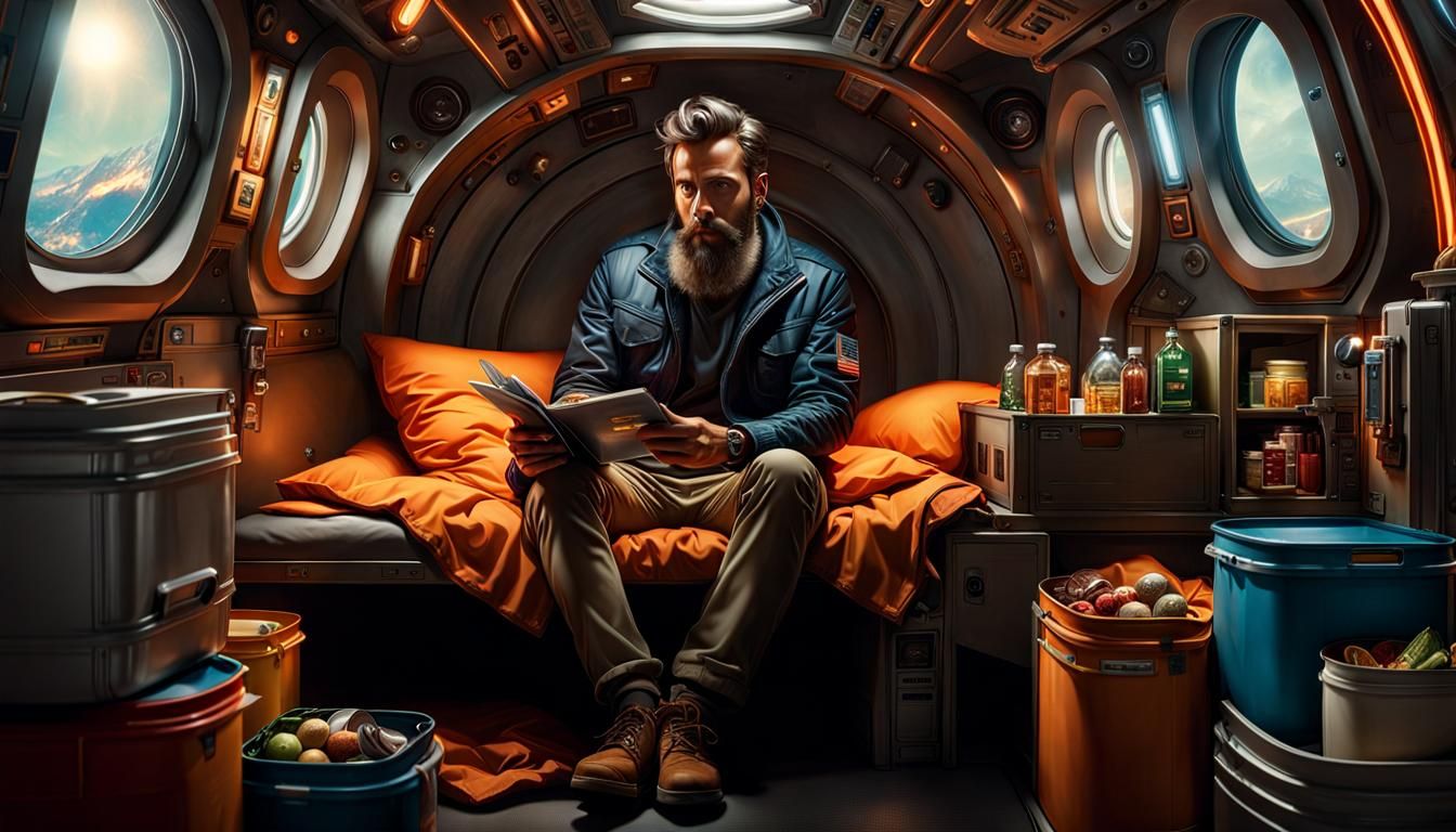 bunk bed in a spaceship