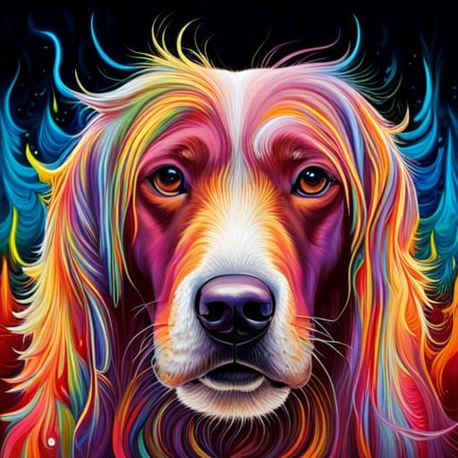 Dog's Joyful Graffiti Art in Splash Style