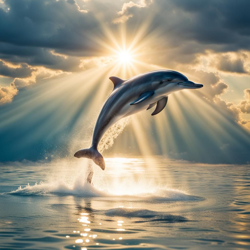 Dolphin Leaps in Heavenly Sunshine