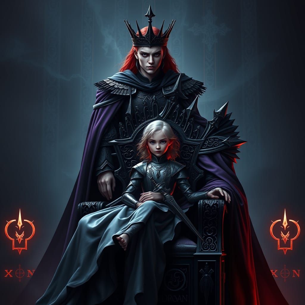 Regal Figures in Dark Fantasy Setting